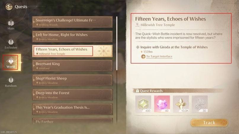 Accessing World Quests