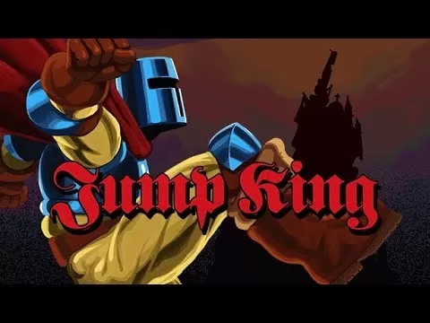 Jump King mobile gameplay screenshot showing the character mid-jump