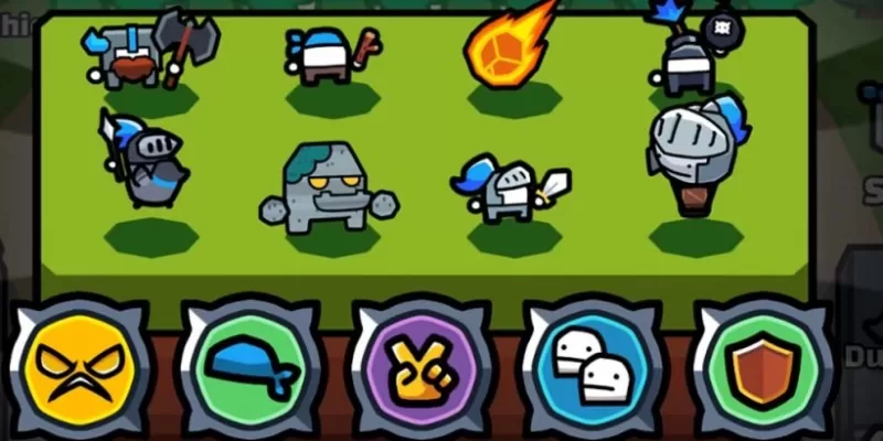 Un mucchio di simpatici guerrieri con diverse capacità di menu