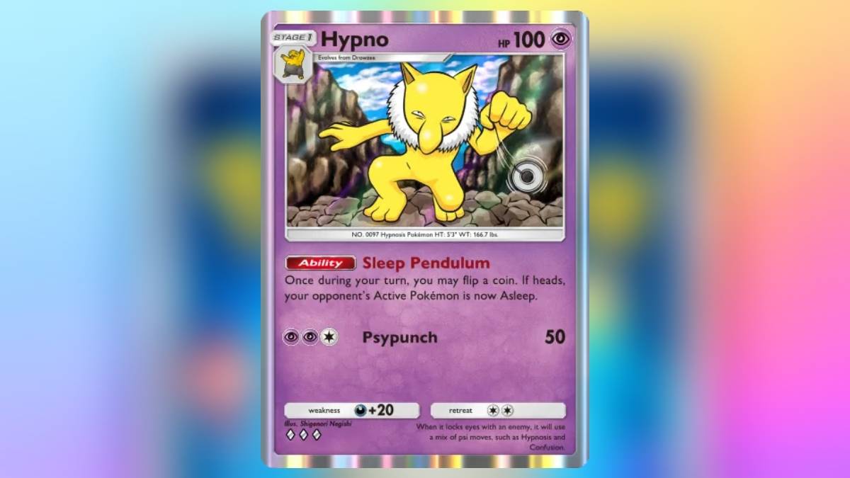 Hypno จาก Pokemon TCG Pocket การ์ดที่ดีที่สุดที่สามารถสร้างสถานะการนอนหลับได้