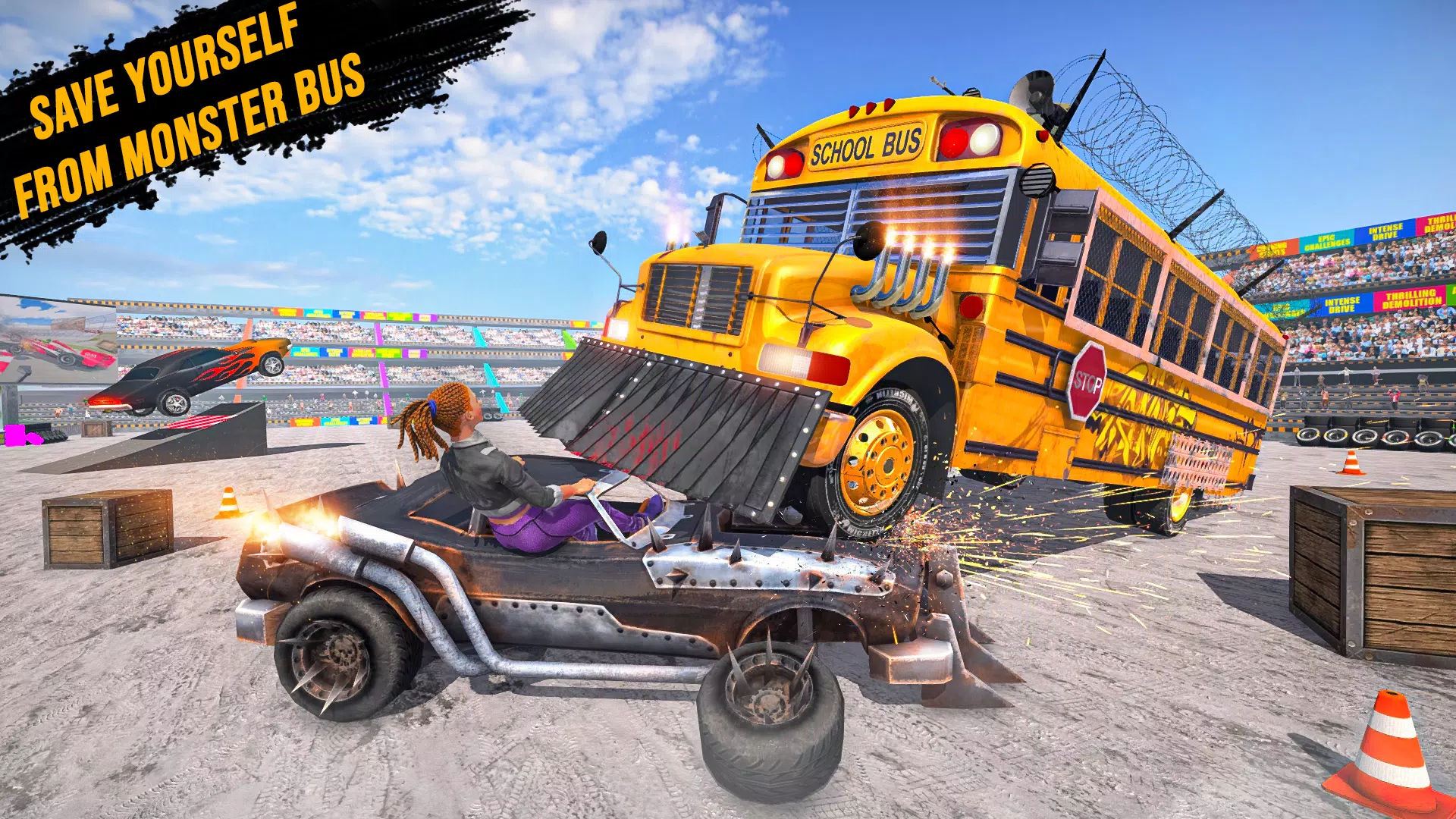 Monster Bus Derby Destruction Captura de pantalla 1