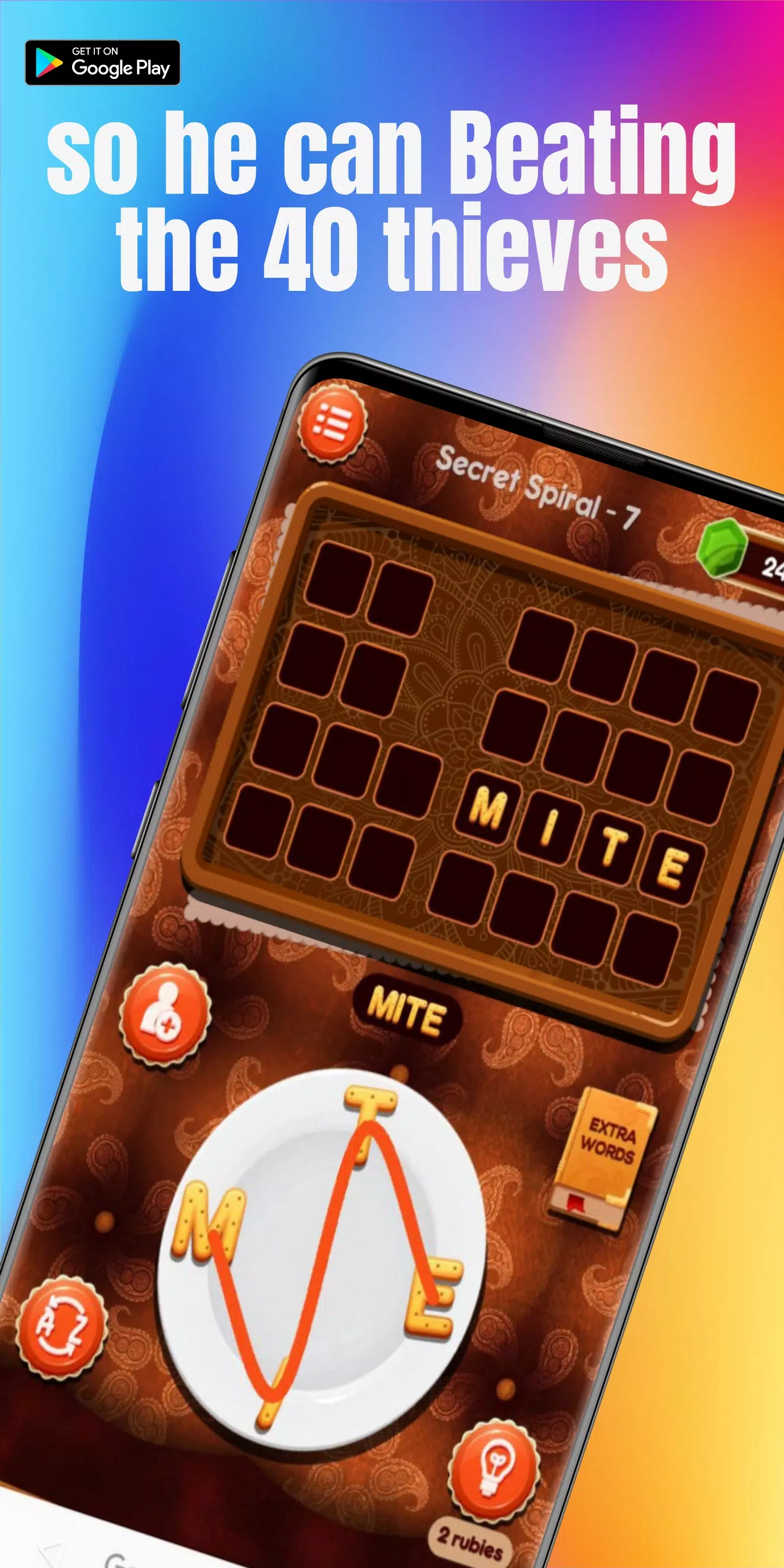 Words Connect, Ali Baba Crossword Learn Vocabulary Скриншот 1