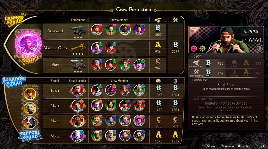 Crew Management System in Like a Dragon: Ishin!