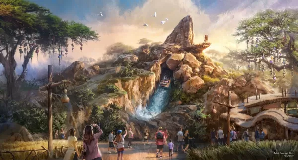 獅子王的概念圖像在叢林環境中以年輕Simba，Timon和Pumbaa為特色