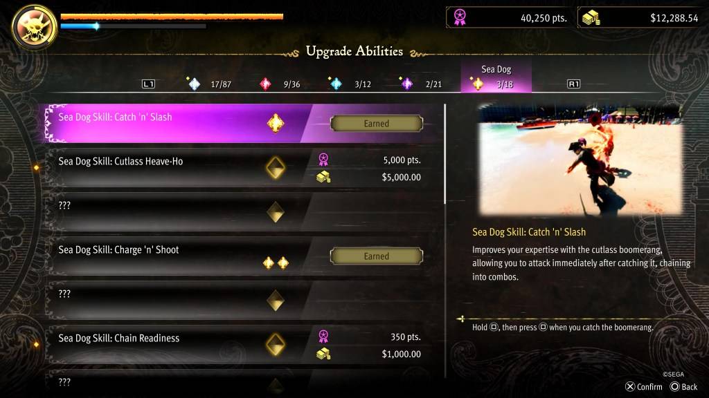 Catch 'n' Slash upgrade for Goro in Like a Dragon: Pirate Yakuza in Hawaii