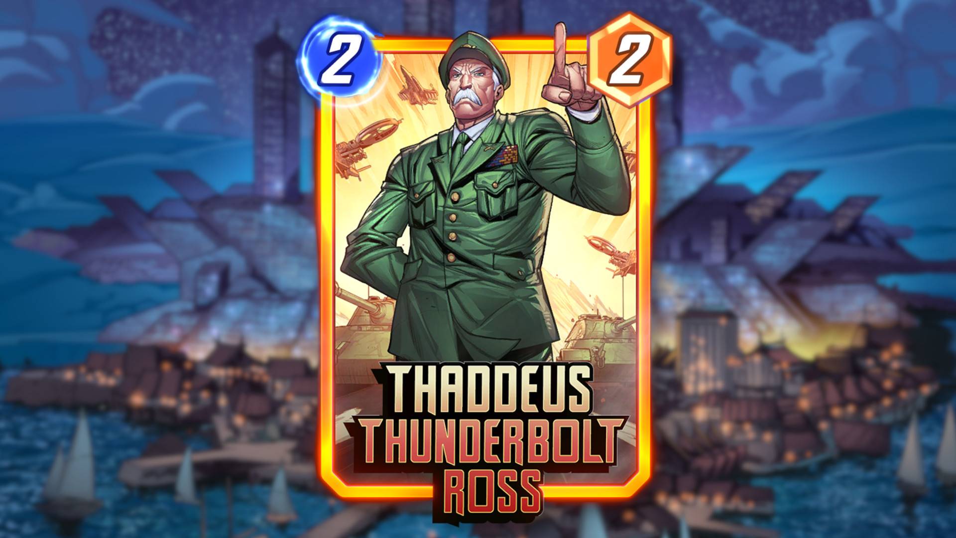最高的Thaddeus Ross甲板用于漫威快照