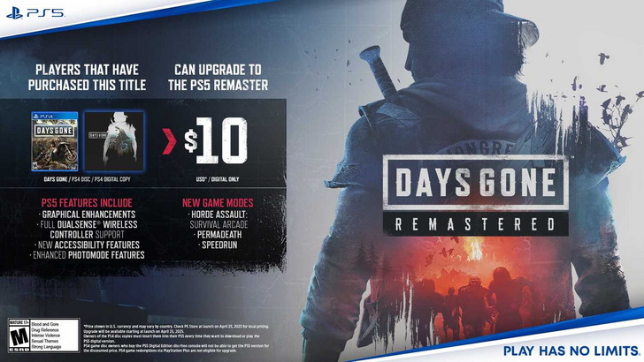 Giorni Gone Remastering Upgrade DLC