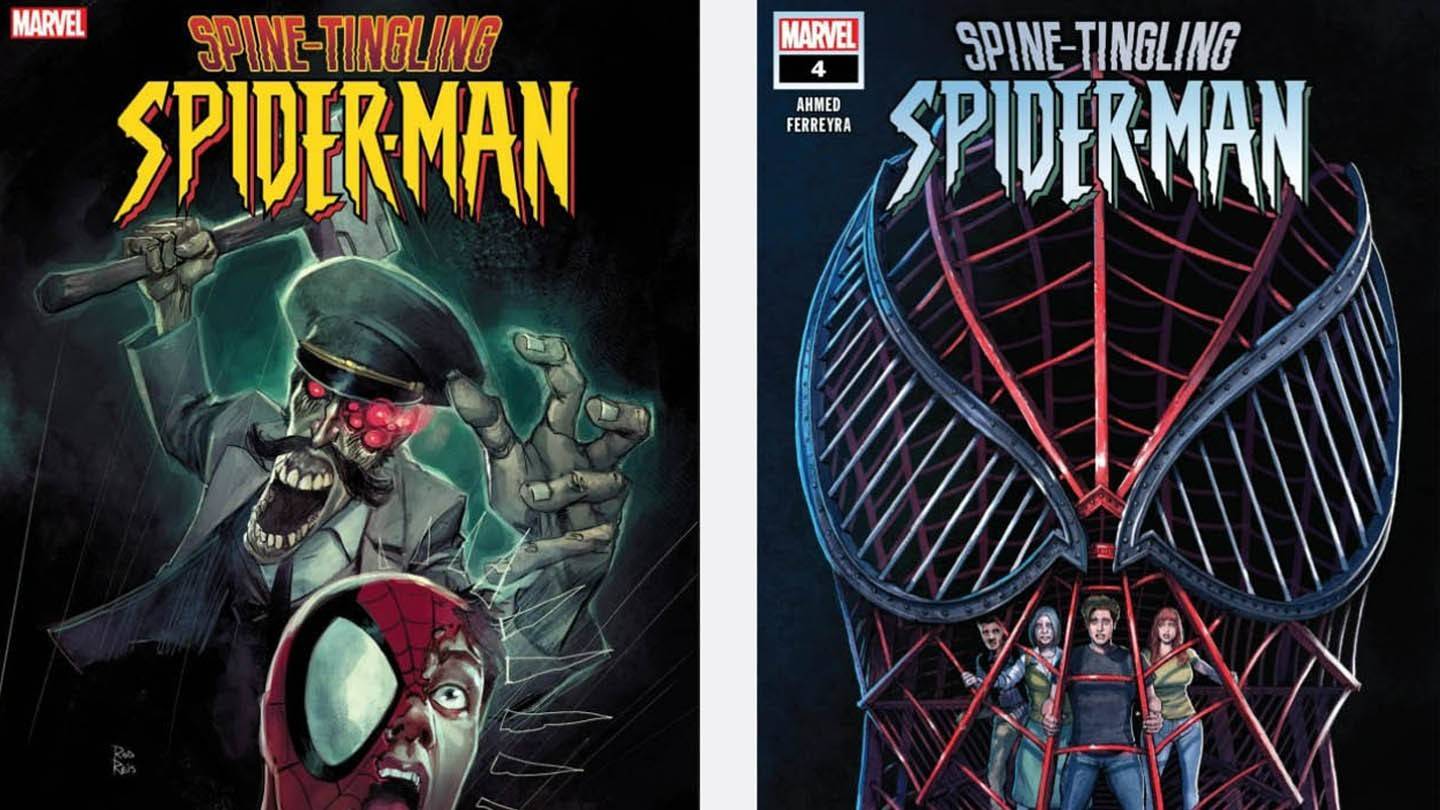 Spider-Man-Abdeckung mit Wirbelsäulen