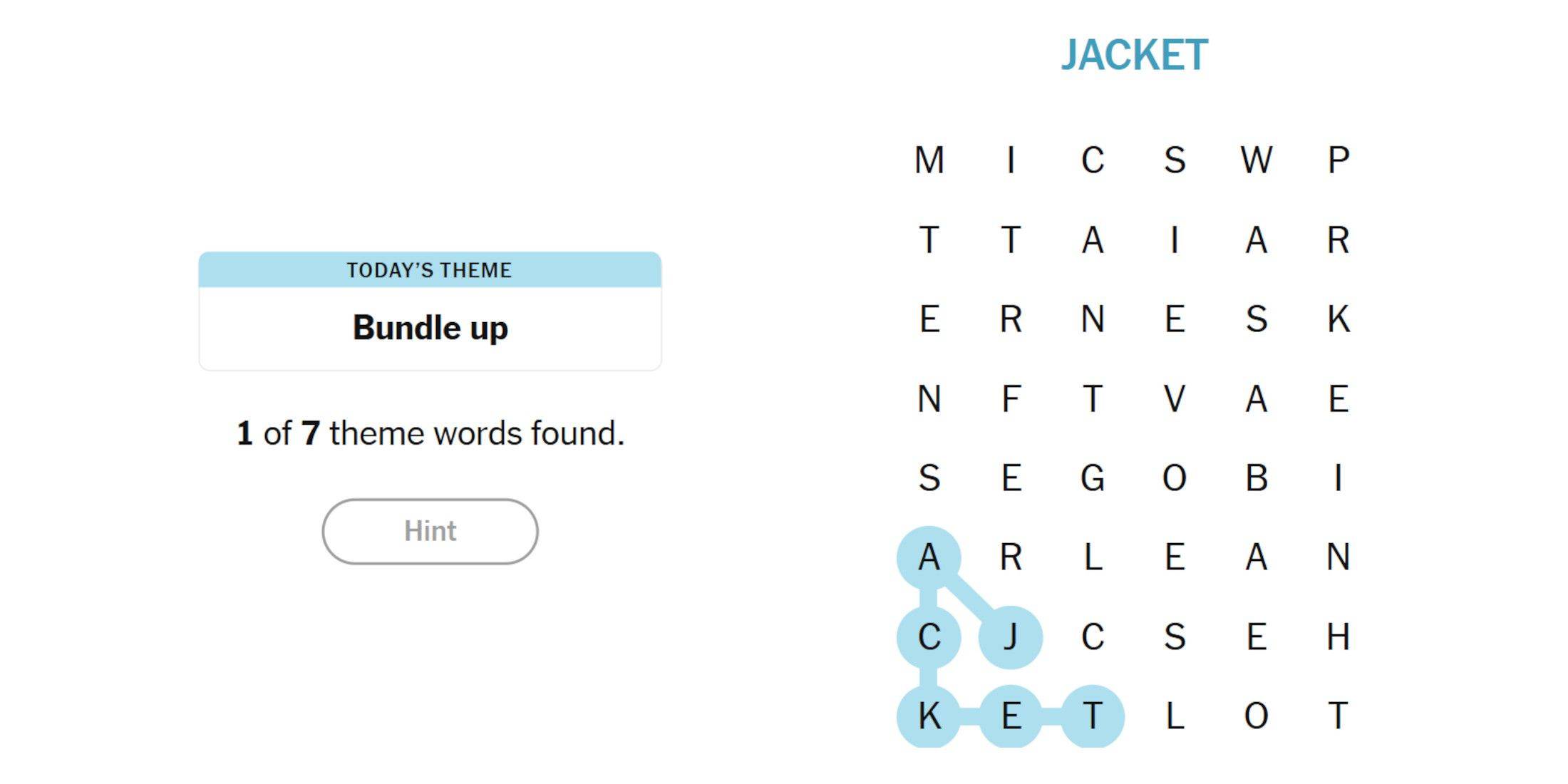 Jacket location in Strands puzzle