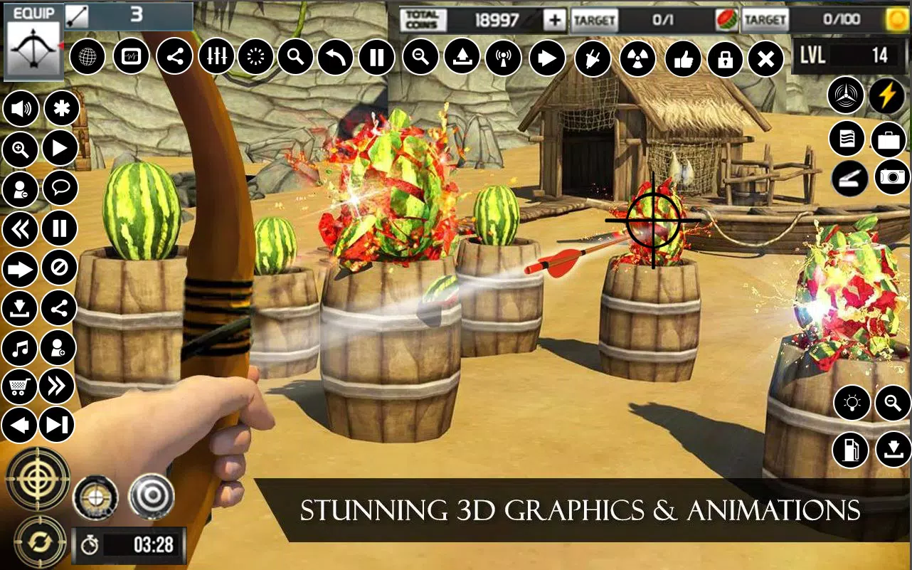 수박 양궁 게임 3D 스크린샷 1