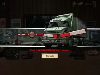 A fugitive attempting escape in a truck from border patrol