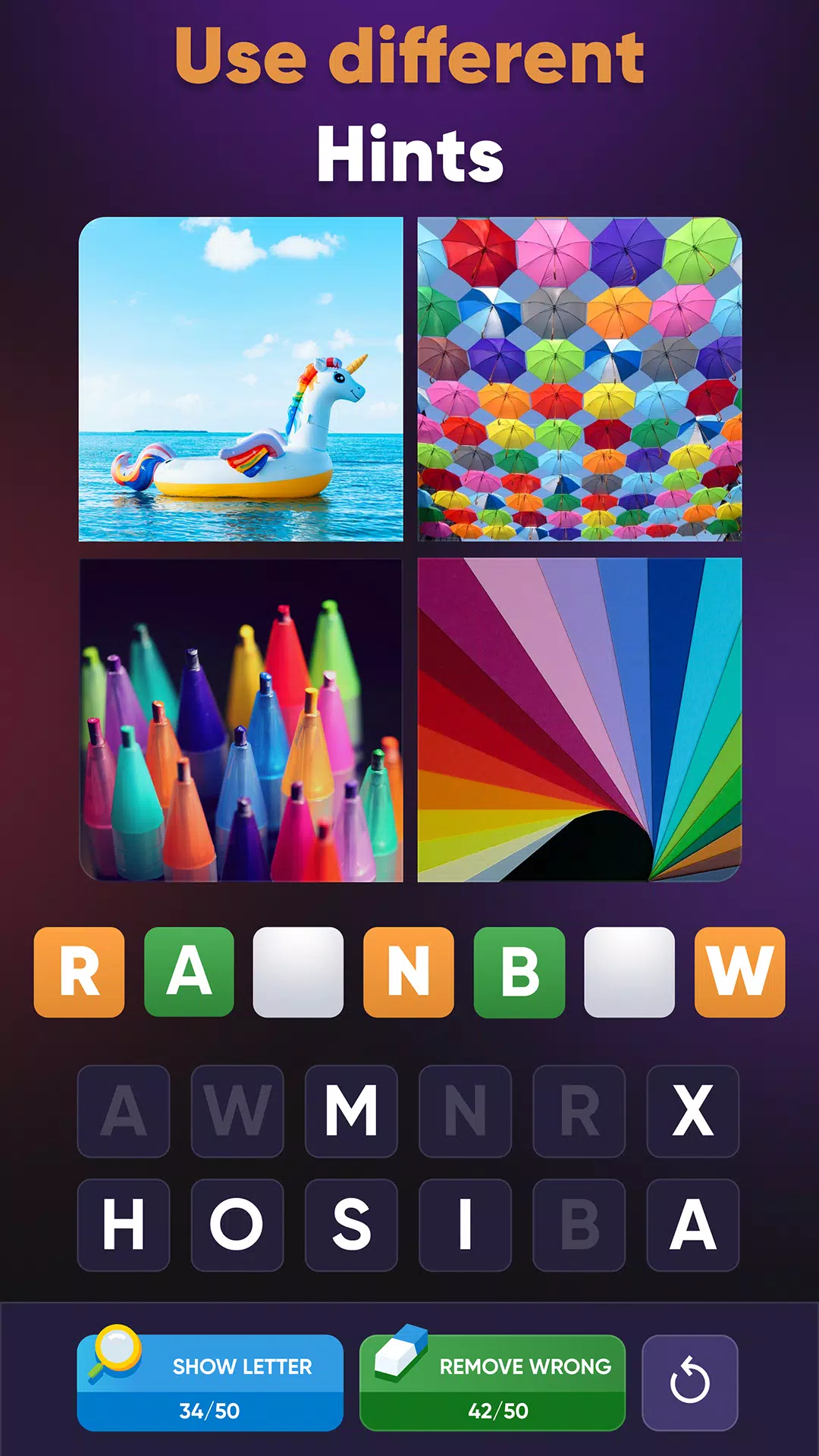 4 Pics Association Word Puzzle Скриншот 1