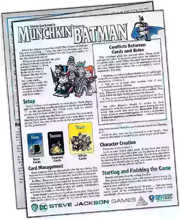 Regras de Jogo de Munchkin Batman