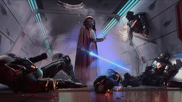 로사리오 도슨 (Rosario Dawson)은 마크 하밀 (Mark Hamill)의 Luke Skywalker로서 Mandalorian Set -Star Wars Celebration에 놀랐습니다.